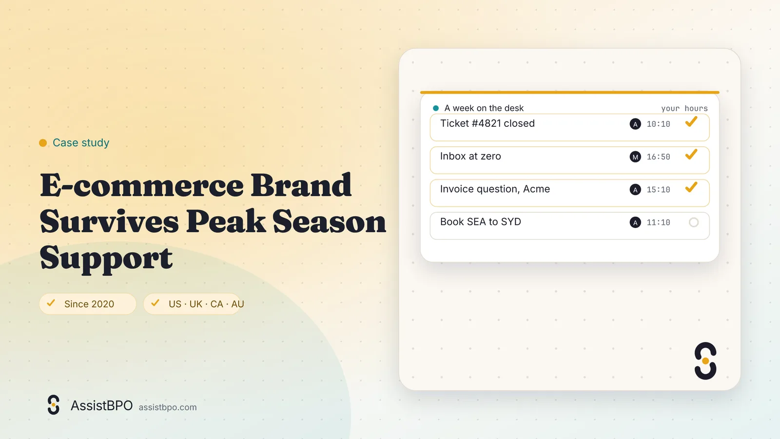 E-commerce Brand Survives Peak Season Support: AssistBPO cover graphic