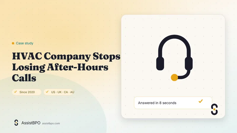 HVAC Company Stops Losing After-Hours Calls: AssistBPO cover graphic
