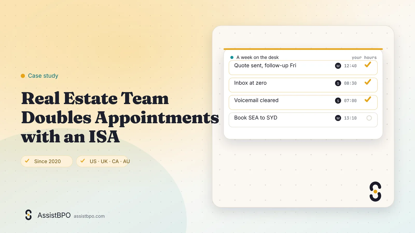 Real Estate Team Doubles Appointments with an ISA: AssistBPO cover graphic