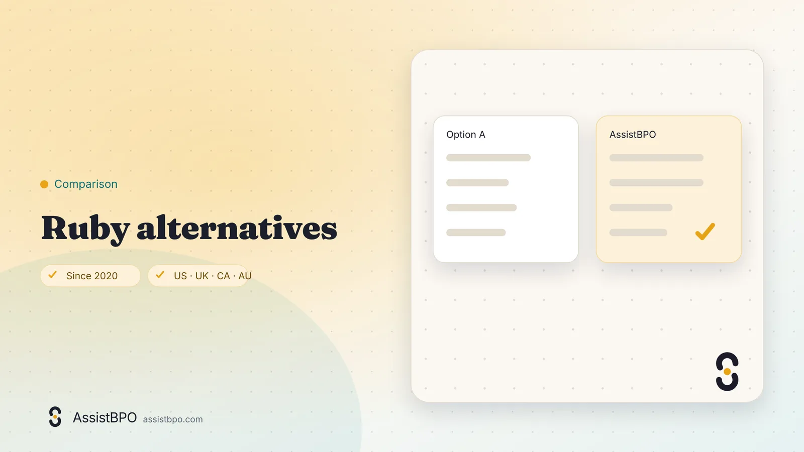 Ruby alternatives: AssistBPO cover graphic