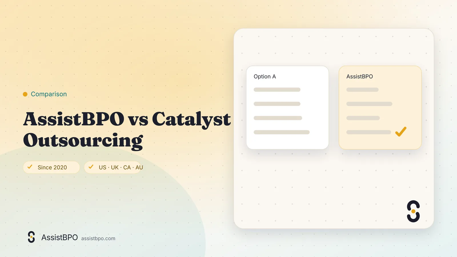 Catalyst Outsourcing vs AssistBPO: AssistBPO cover graphic