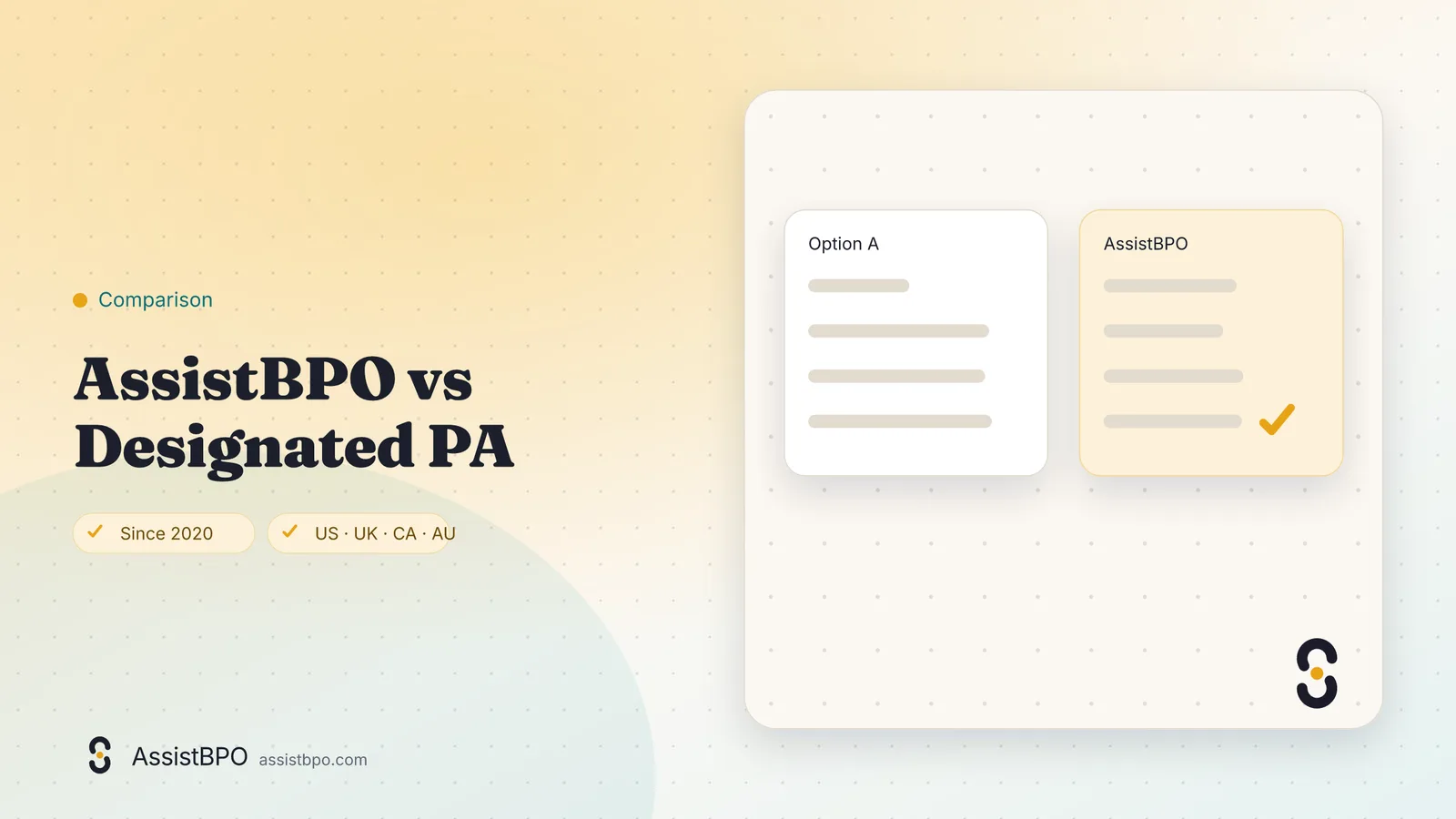 Designated PA vs AssistBPO: AssistBPO cover graphic