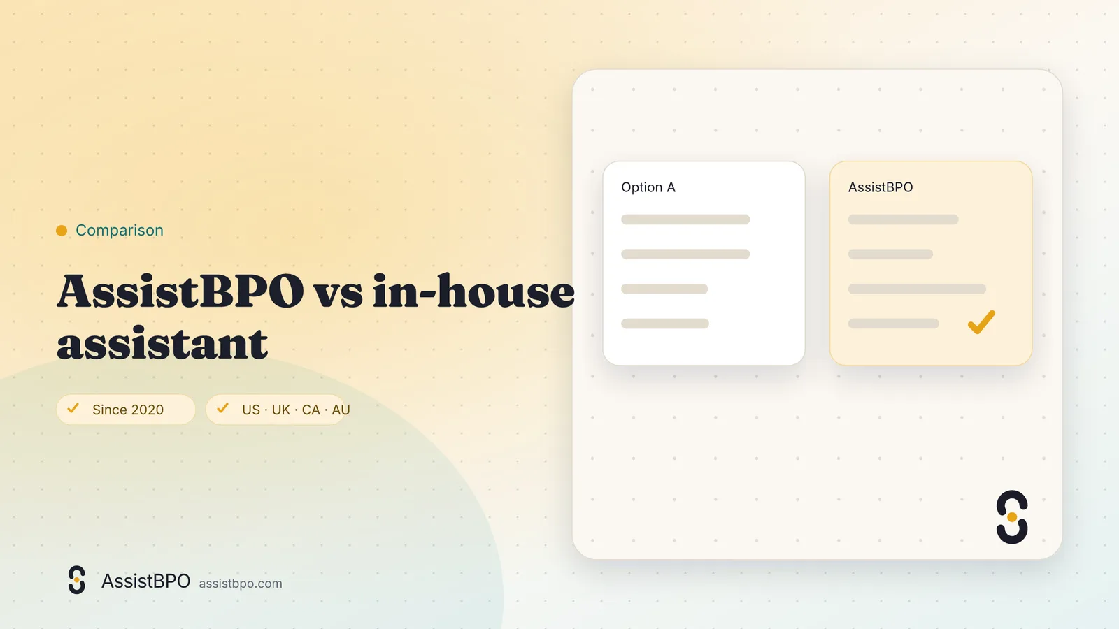 Virtual assistant vs in-house assistant: AssistBPO cover graphic