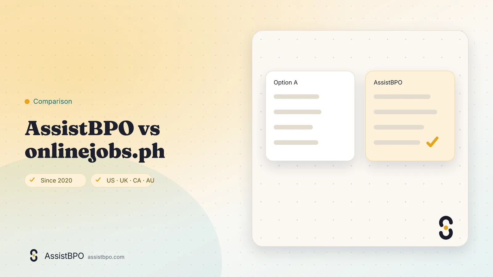Virtual assistant vs OnlineJobs.ph: AssistBPO cover graphic