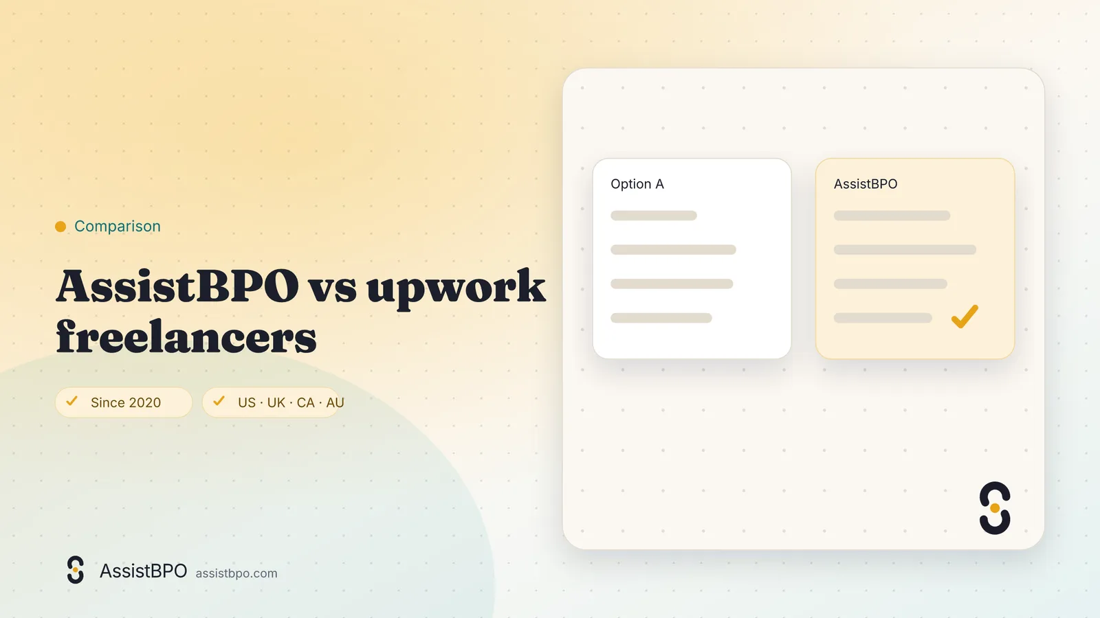 Virtual assistant vs Upwork freelancers: AssistBPO cover graphic