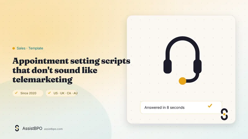 Appointment setting scripts that don't sound like telemarketing: AssistBPO guide cover