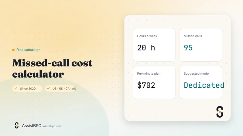 Missed-call cost calculator: AssistBPO cover graphic