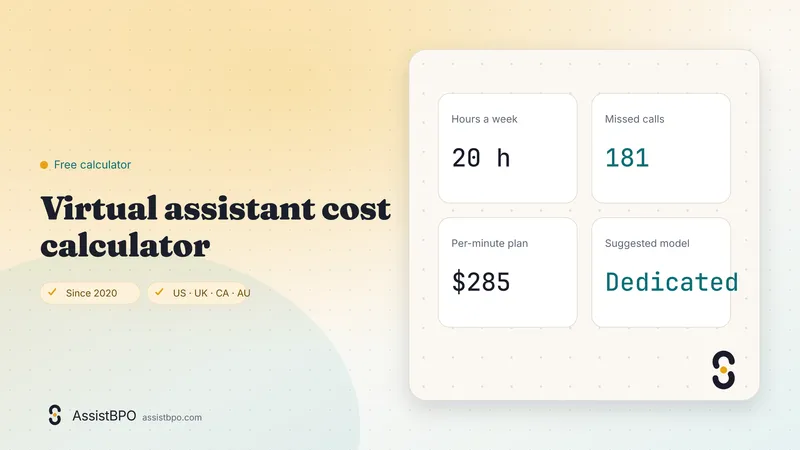 Virtual assistant cost calculator: AssistBPO cover graphic